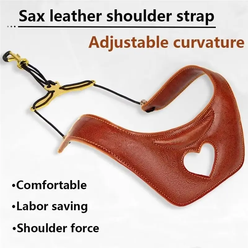 A79E-For Alto Tenor Compatible Soft Saxophone Neck Strap- Leather Padded Design With Adjustable Bend And Foldable Shoulder Strap