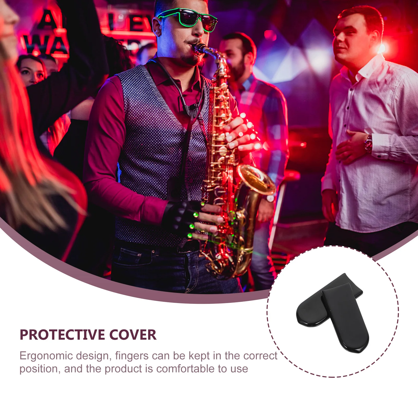 

2 Pcs Saxophone Finger Rest Goods Thumb Key Tenor Cover Cushion Cushions for Rubber Mat