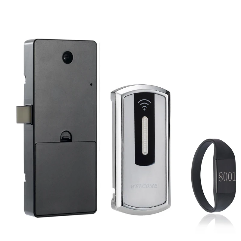 Cerradura rectangular para gabinete de sauna con tarjeta intermitente para abrir la puerta.