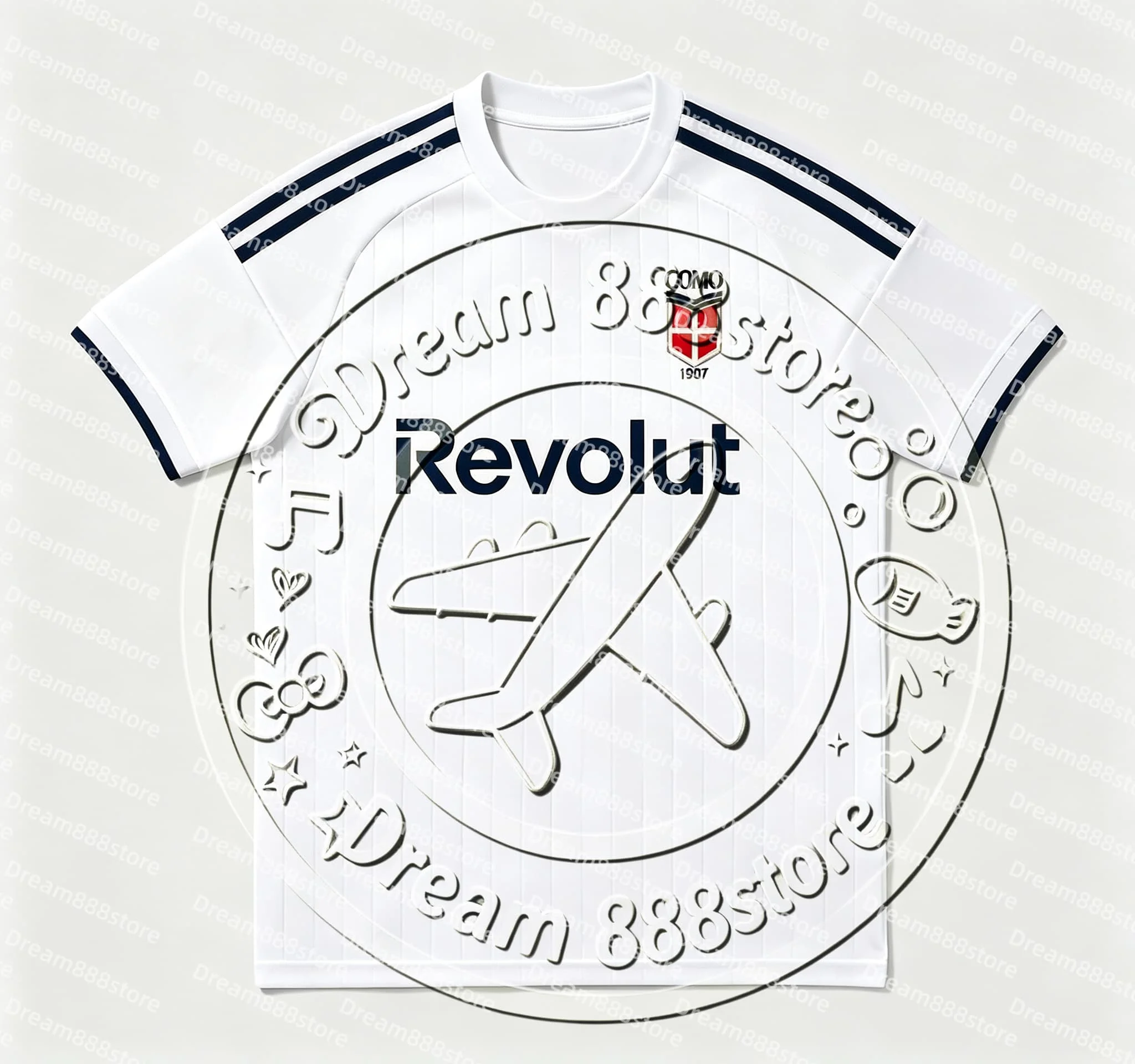 Camisa de Futebol Como 1907 2026-27 para Homens e Mulheres, Unissex, Manga Curta, Versão para Fãs, Camisa de Futebol para Treinamento e Competição Esp