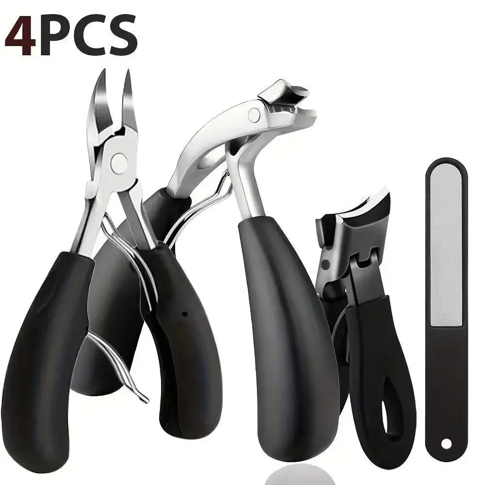 1/4Pcs Ingrown Toenail Clipper Set for Thick Nails Heavy-Duty Podiatrist Grade Nail Cutter Dead Skin Remover Pedicure Nail Tools