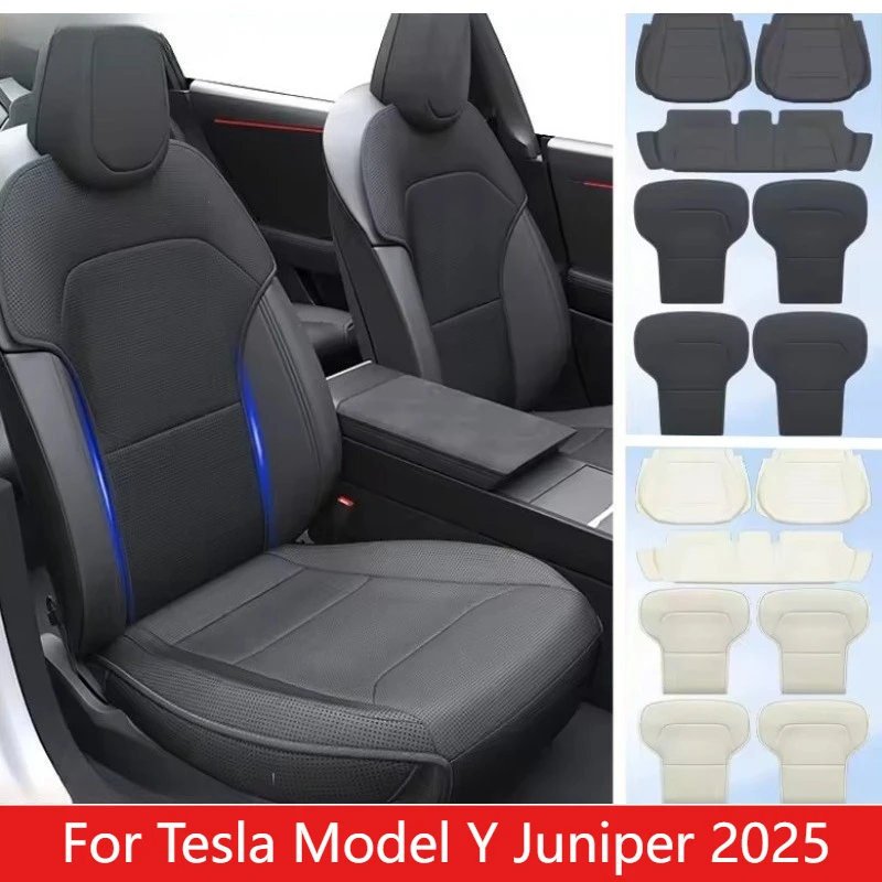 

Car Seat Cover for Tesla Model Y Juniper 2025 Nappa Leather Cushion Breathable and Comfortable Seat Cover Interior Accessories