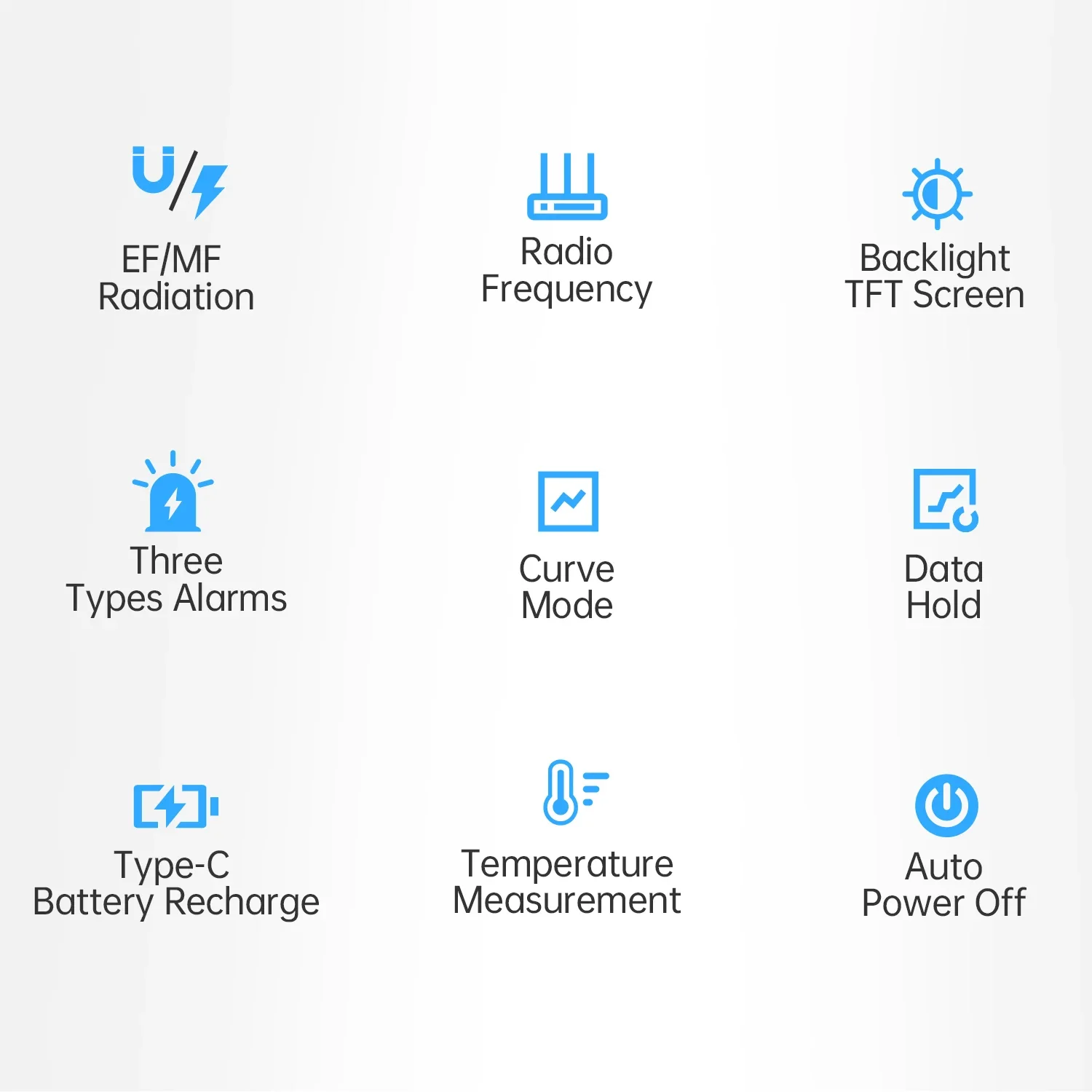 FNIRSI ERD-10 4-IN-1 كاشف الإشعاع الكهرومغناطيسي، قوة المجال الكهربائي والمغناطيسي، طاقة الترددات اللاسلكية، مراقبة درجة الحرارة #2
