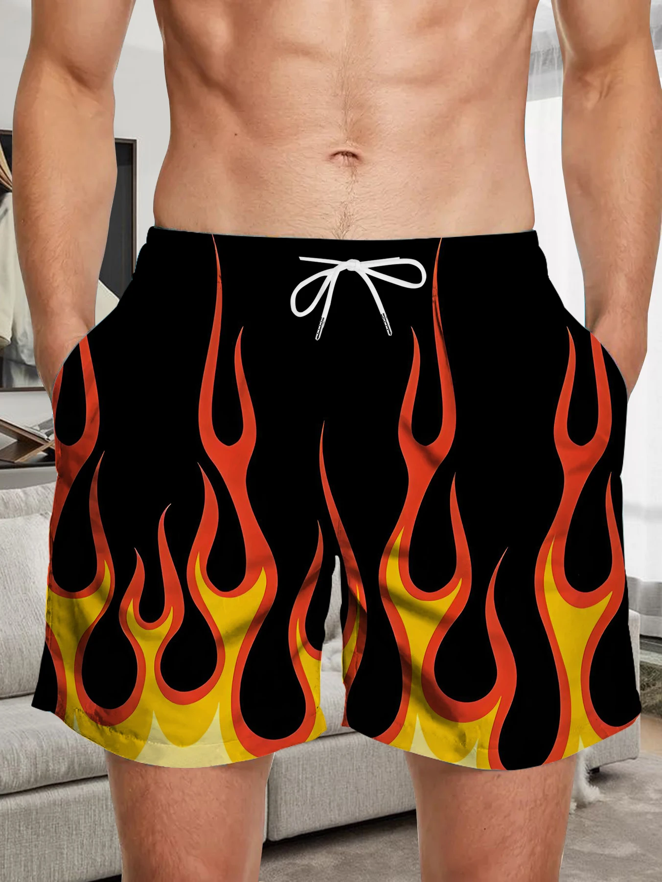 

Travel Beach Board Shorts Men Full Digital Print Quick Dry Lightweight Trousers