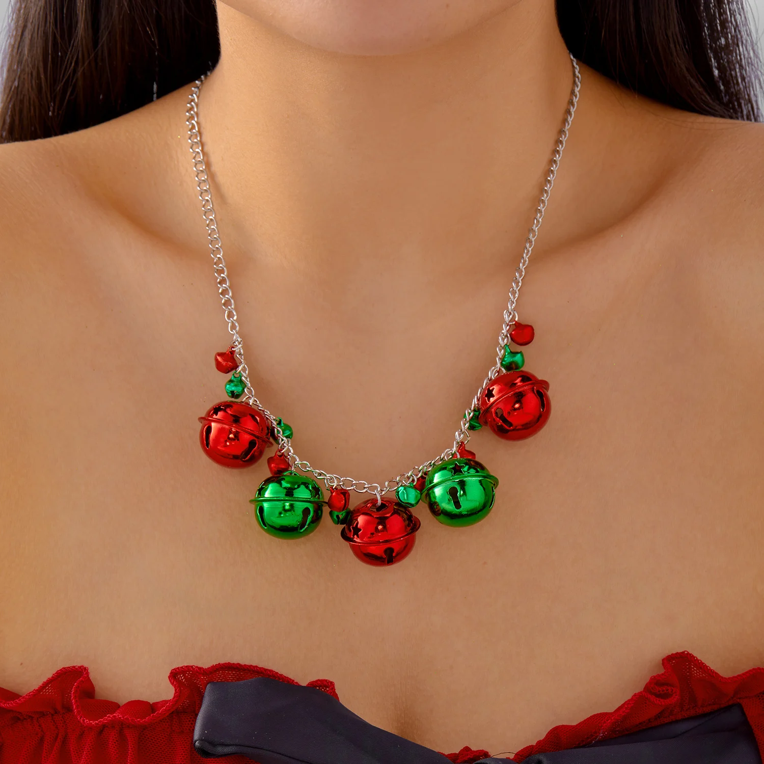 Klassische handgemachte Weihnachtsbaum Schneemann Rohr Halskette für Frauen trendige goldene Farbe Santa Schneeflocke Halskette Schmuck Zubehör – Detail 1