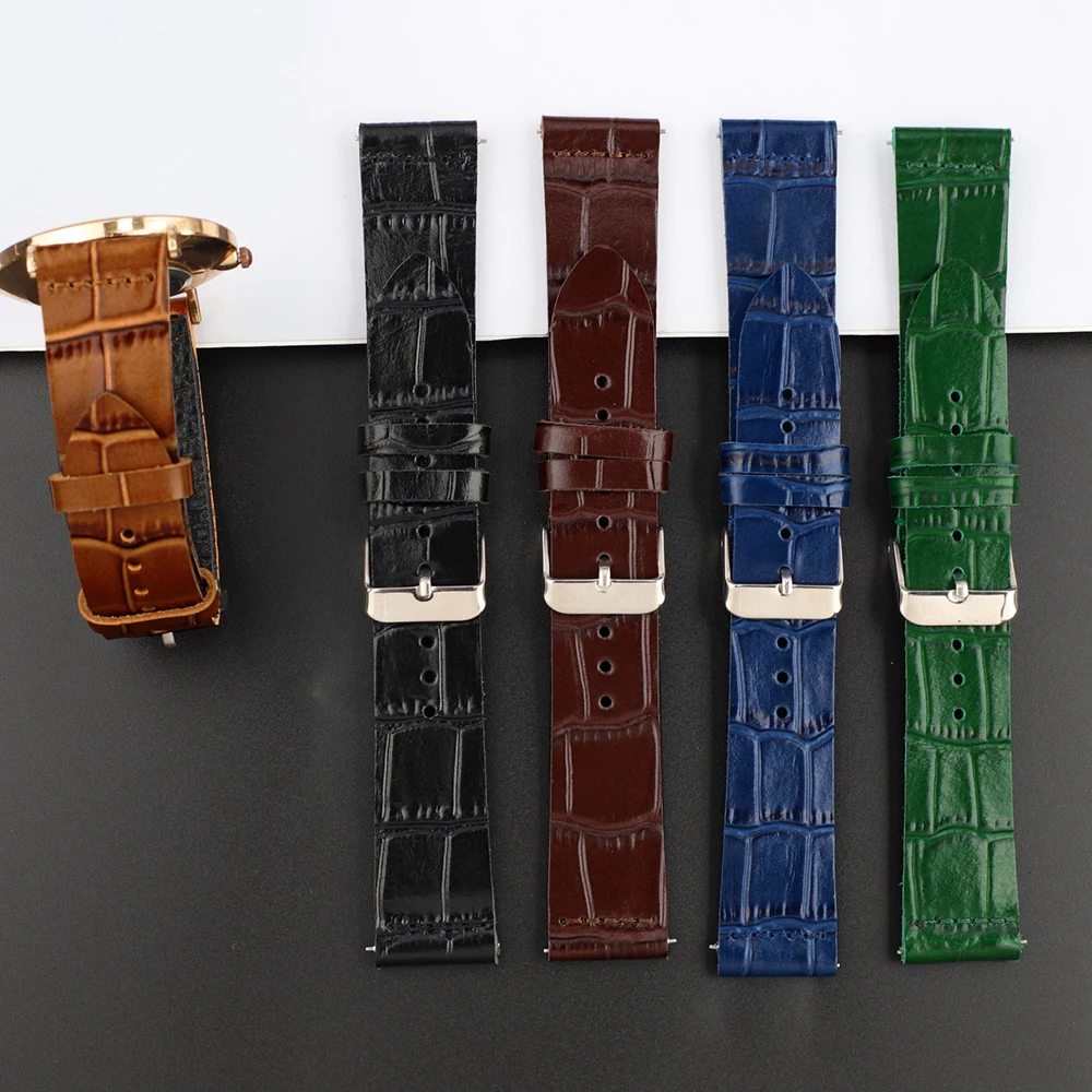 Crocodile Watch Strap Handmade Alligator Skin Genuine Leather Watchband Belt Bracelets 18 20 24mm Wristband Watch Accessories