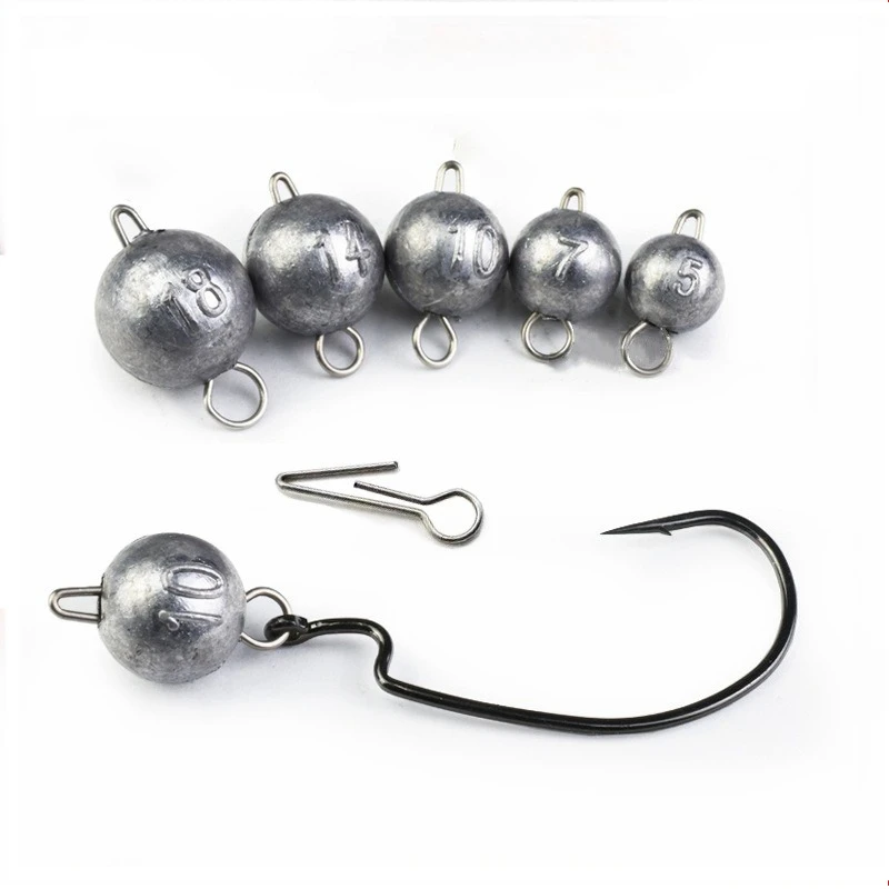 

3g-21g Fishing Lead Head Sinker Fishing Weights Quick Change Cheburashka Fishing lead Sinker for Jig Soft Bait Accessories