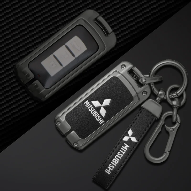 Car Zinc Alloy Key Case Bag Metal Key Shell For Mitsubishi Outlander Pajero L200 Triton Colt Lancer EX Evolution X Ralliart Asx