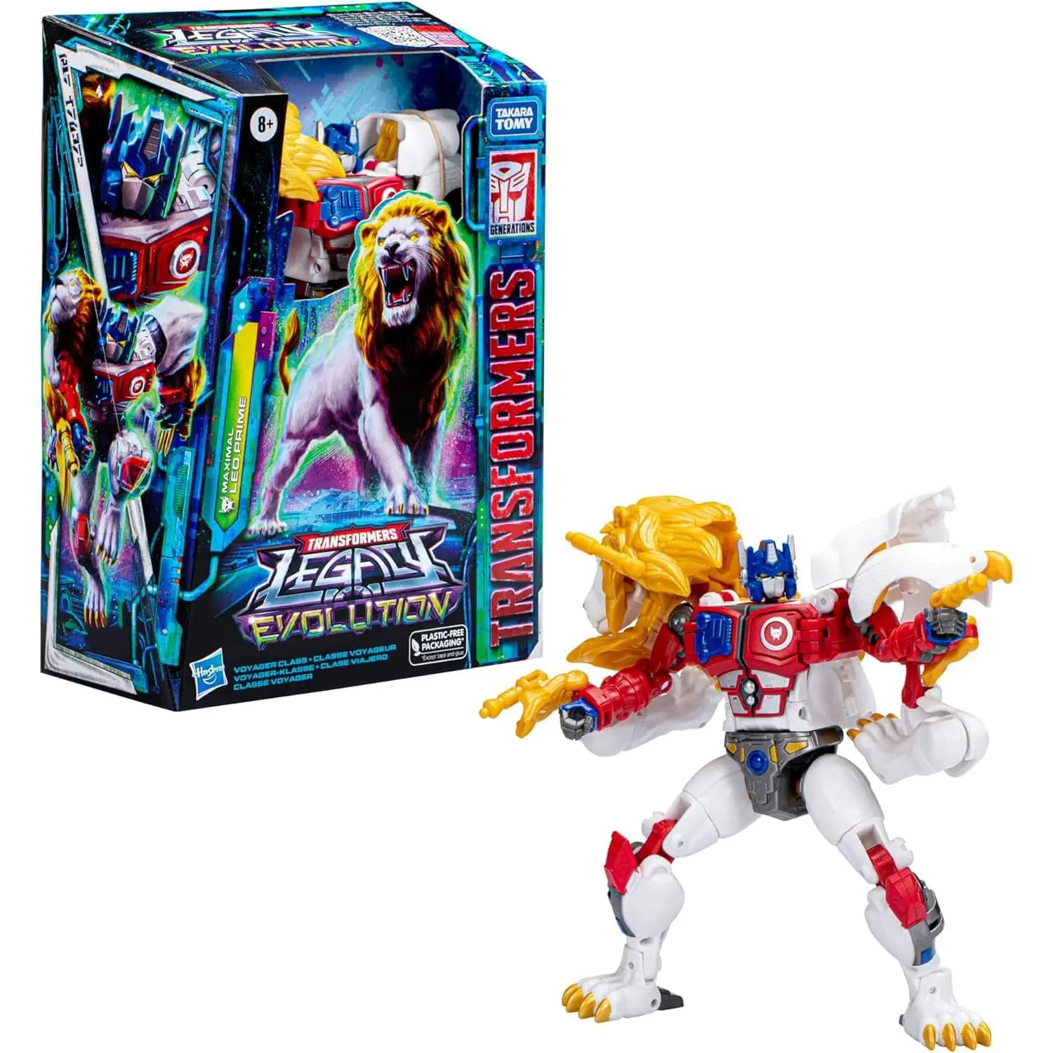 Transformers Toys Legacy Evolution Voyager Maximal Leo Prime Toy, 7 polegadas, boneco de ação para meninos e meninas de 8 anos ou mais