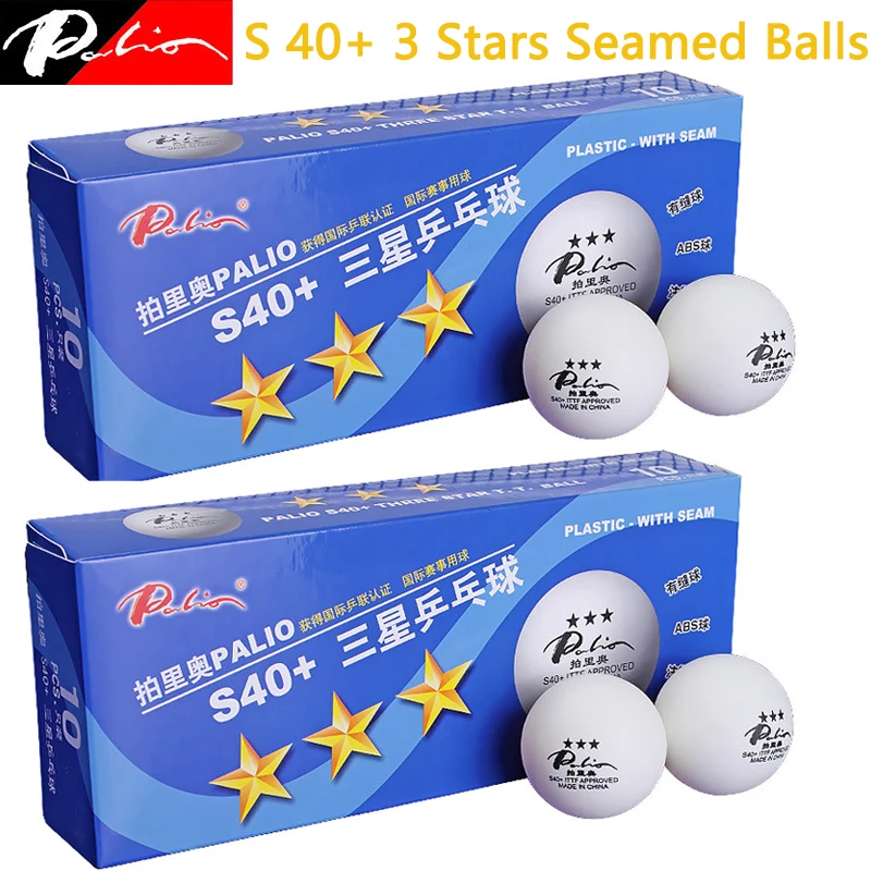 

10Pcs Palio S40+ 3 Stars Table Tennis Balls ABS New Material 40+ Ping Pong Seamed Balls ITTF Approved International Competition