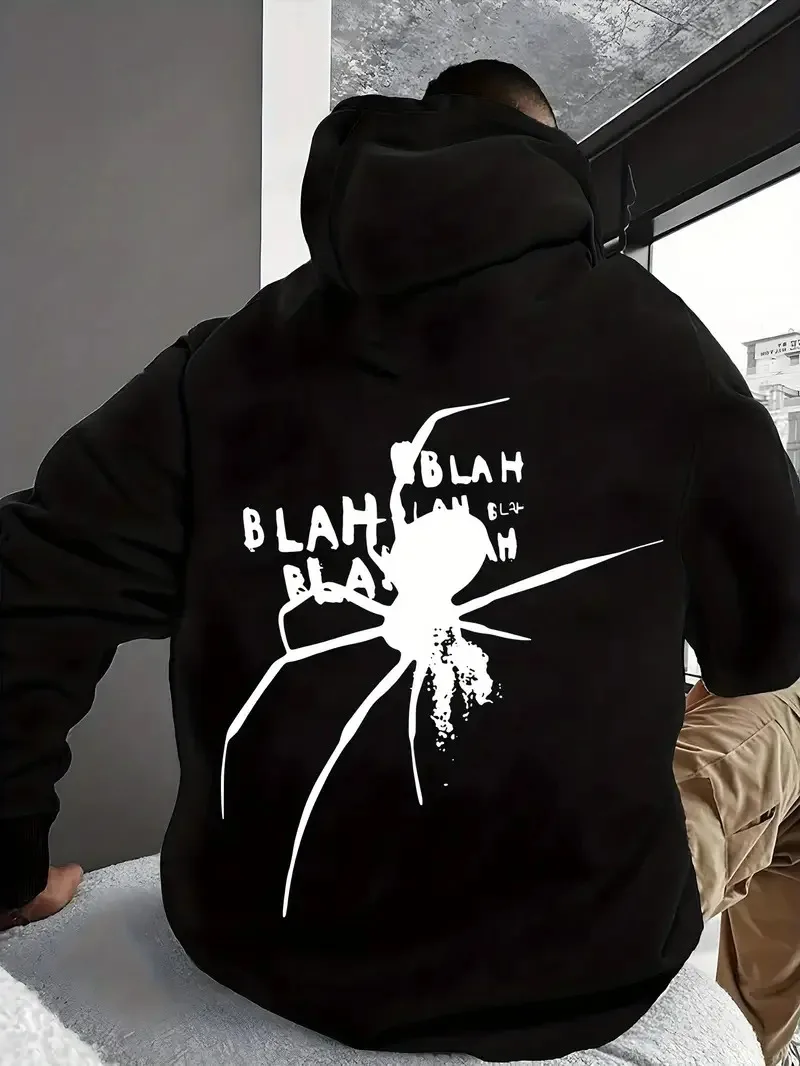 

Мужские и женские толстовки с графическим принтом паука, осенние и зимние толстовки из чистого хлопка, модные брендовые уличные спортивные тренировки