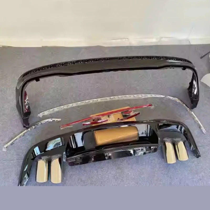 Quad Tailpipes Rear Lip Tail Throat for Volkswagen vw Tiguan L Rline Style Quad Exhaust Tip Spoiler Car Body Kit
