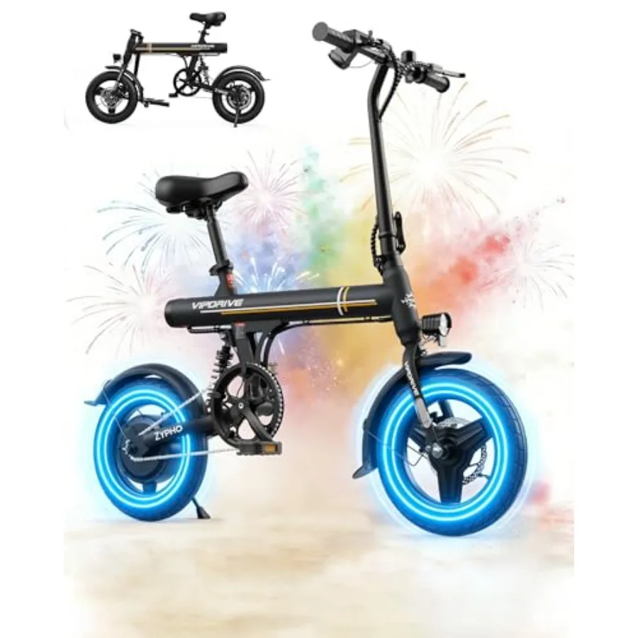 

Urban commuting, office travel folding e-bike: aluminum frame, matte black, 500W peak power, UL2849 certified, 3 riding modes,