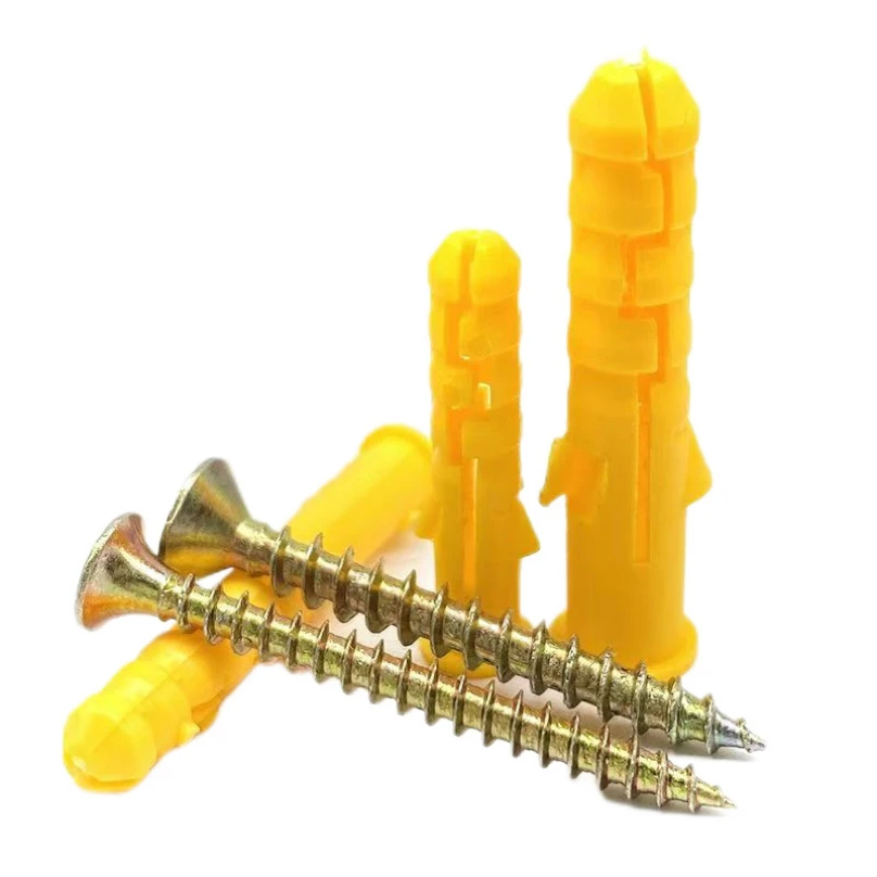 

wholesa 50set Drywall Anchor & Screw Assortment Kit Plastic Wall Anchors Flat Head Screws - M10 Galvanized Screws 2025 new