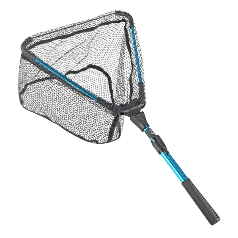 75-90Cm Folding Fishing Brail Net Telescopic Fishing Landing Net Scoop Net Durable Easy Install Easy To Use Blue