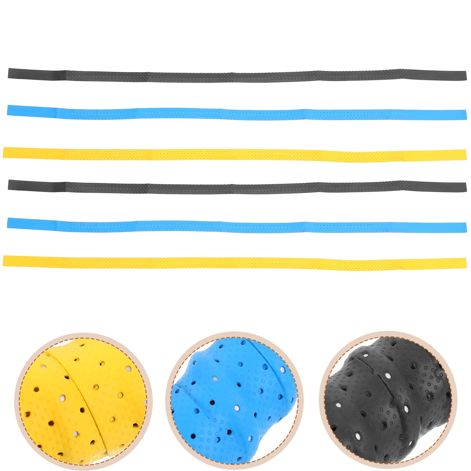 

6pcs AntiSlip Sweatbands TennisBadminton Racket Lightweight Stretchy Durable PU BlueBlackRedPurpleYellow Each