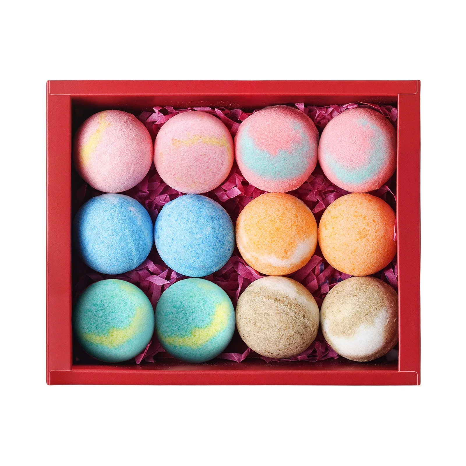 12 ชิ้น ชุดของขวัญลูกบอลอาบน้ำเกลือ ช่วยให้เคราตินนุ่ม ล็อคความชุ่มชื้น บำรุงผิว ปรับปรุงผิวแห้งและหยาบกร้าน