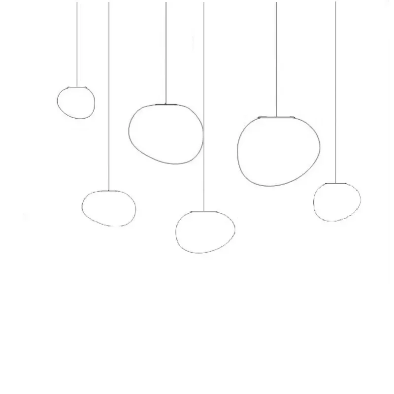 Italian Creative Pebble Pendant Light High Living Room Duplex Staircase Bedside Dining Room Bar Counter Indoor Decorative Light