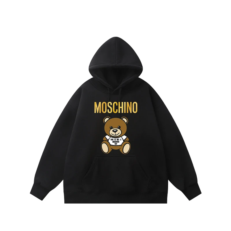 2025 Moschino Men\'s and Women\'s Fashion Harajuku Street Art New Autumn and Winter Warm Hoodie High-end Luxury Top K Pop Clothes