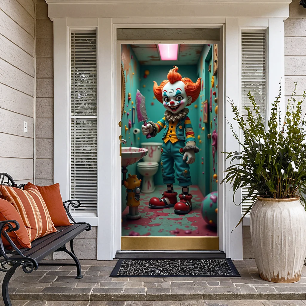 مخيف مهرج الدم ترشيش حزب الدعامة الرعب الديكور مهرج ماكياج هالوين راية ل زي حزب الرعب الحدث داخلي #1