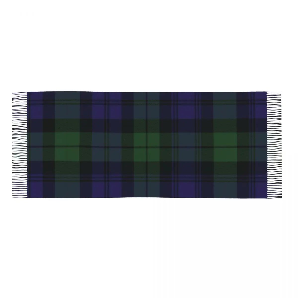 Black Watch Tartan Clock Green And Blue Tassel Scarf Women Winter Fall Warm Shawls Wraps Female Clans of Scotland Scarves