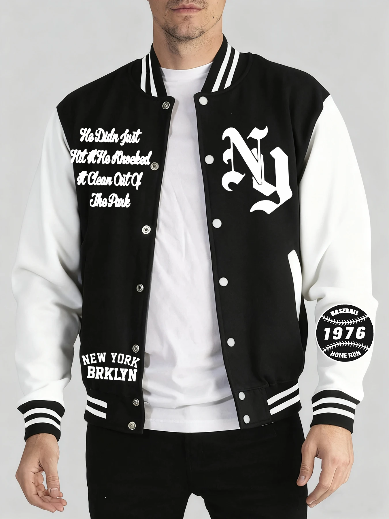 

Мужская уличная одежда New York Brklyn с буквенным принтом, повседневная бейсбольная форма большого размера, модные удобные топы, осенне-зимняя куртка с карманами