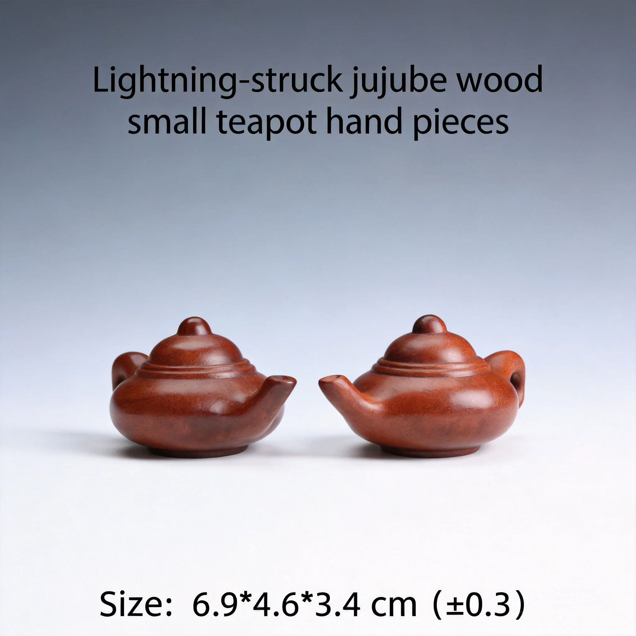 Chinese Style Thunder Struck Jujube Wood Mini Teapot Hand Piece Lucky Fortune Blessing Taoism Cultural Craft Home Decor Ornament