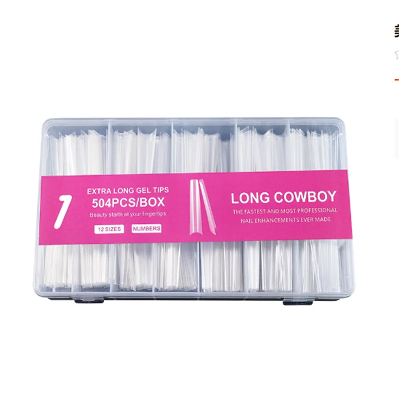 اضافية كبيرة 240 قطعة شفافة كاملة المغطاة الاكريليك ملحقات الأظافر الدنيم نمط طويل مسمار نصائح بالجملة حزمة DIY بها بنفسك جميلة