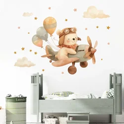 1 pz cartone animato palloncino animali aeroplano adesivi murali cameretta dei bambini stella arredamento camera da letto decorazione della camera da letto soggiorno adesivi murali
