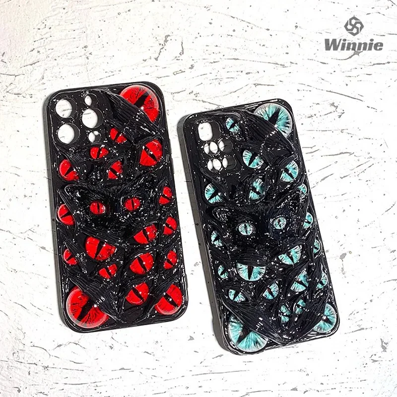 Demon Cat Iphone Case Heavy Taste Bloody Eyes Environmental Protection Silicone Full Protection Suit For Iphone 13pro Max Case