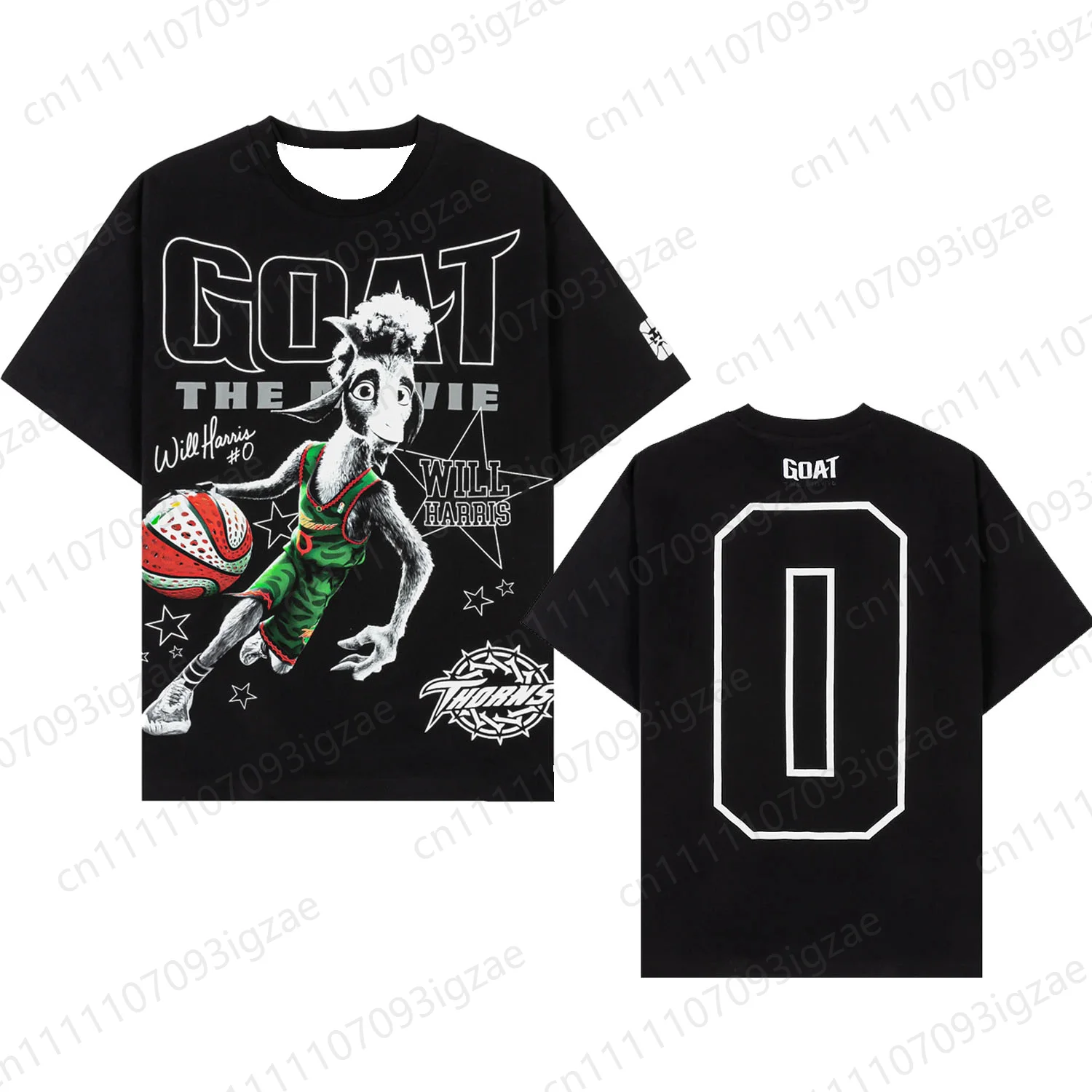 2026 Trendy Summer Movie Fans GOAT The Movie Thorns Team Will Harris 0 Double-Sided Print Loose Fit Casual T-Shirt Merch
