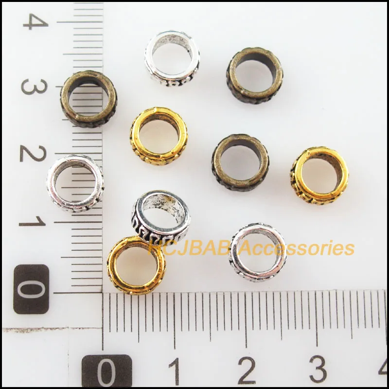 60Pcs Antiqued Bronze Gold Silver Plated Flower Spacer Beads Charms 8mm