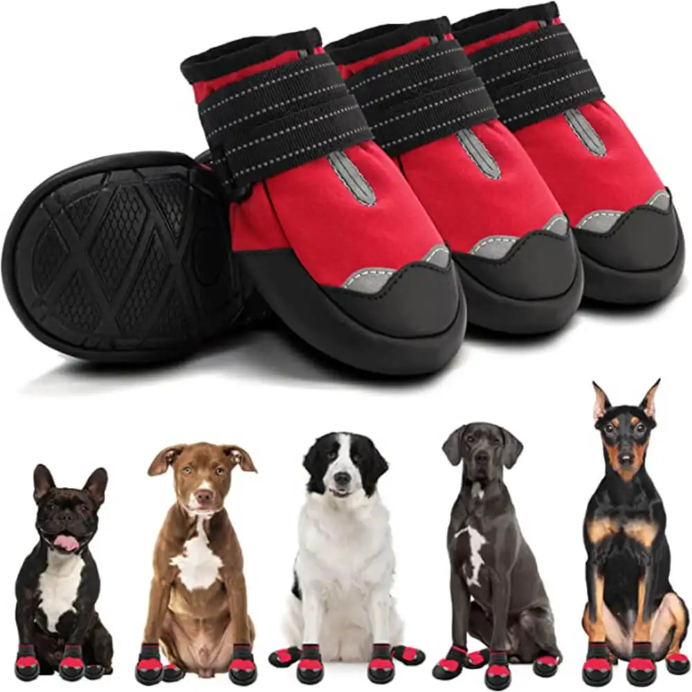 Hot Selling Warm and Cold Pet Shoes Slip Resistant Deluxe Set of Four Adaptable Big Dog Shoes