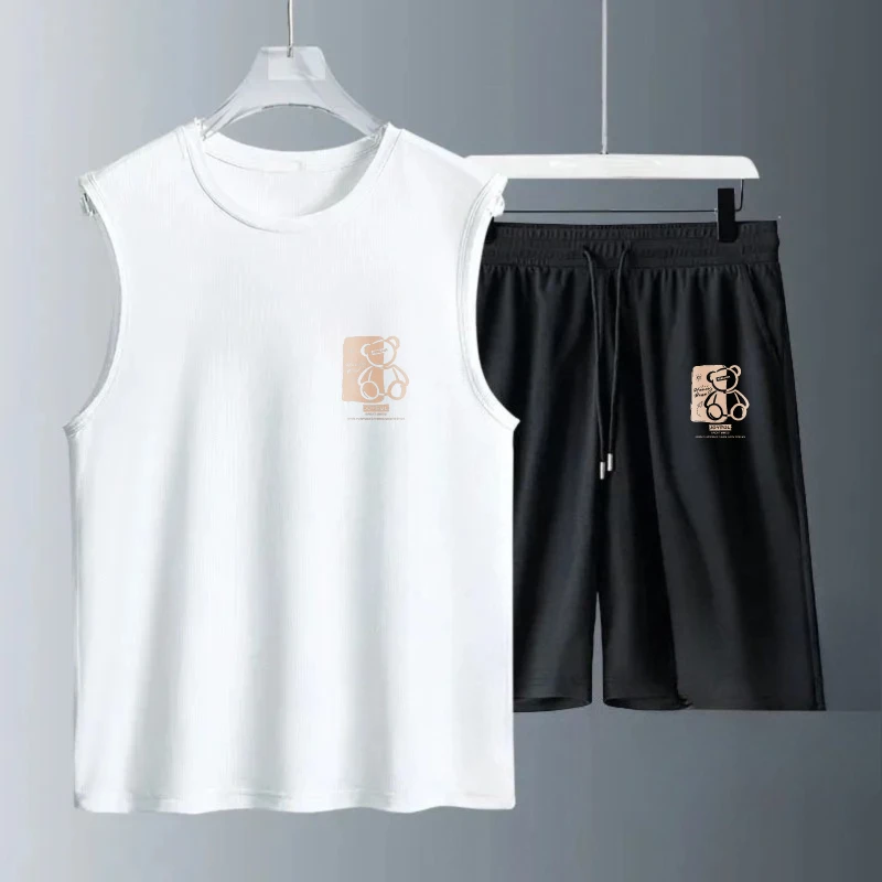 Men's Tank Top Sets 2026 Summer Quick drying beach Sportswear seaside oversize men's chandals sports  Breathable running