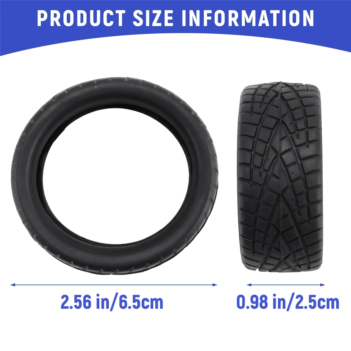 New 1/10 RC Car On Road Performance Rubber Racing Tire Tyre 8001 with Sponge 4pcs