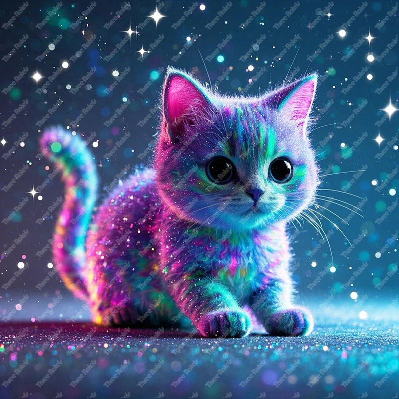 Three Ratels QHH192 lovely Starry Sky cat Wall Stickers for Home Decoration