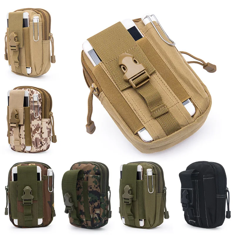 

Men Tactical Molle Pouch Belt Waist Pack Bag Small Pocket Military Waist Pack Running Pouch Travel Camping Bags Soft Back