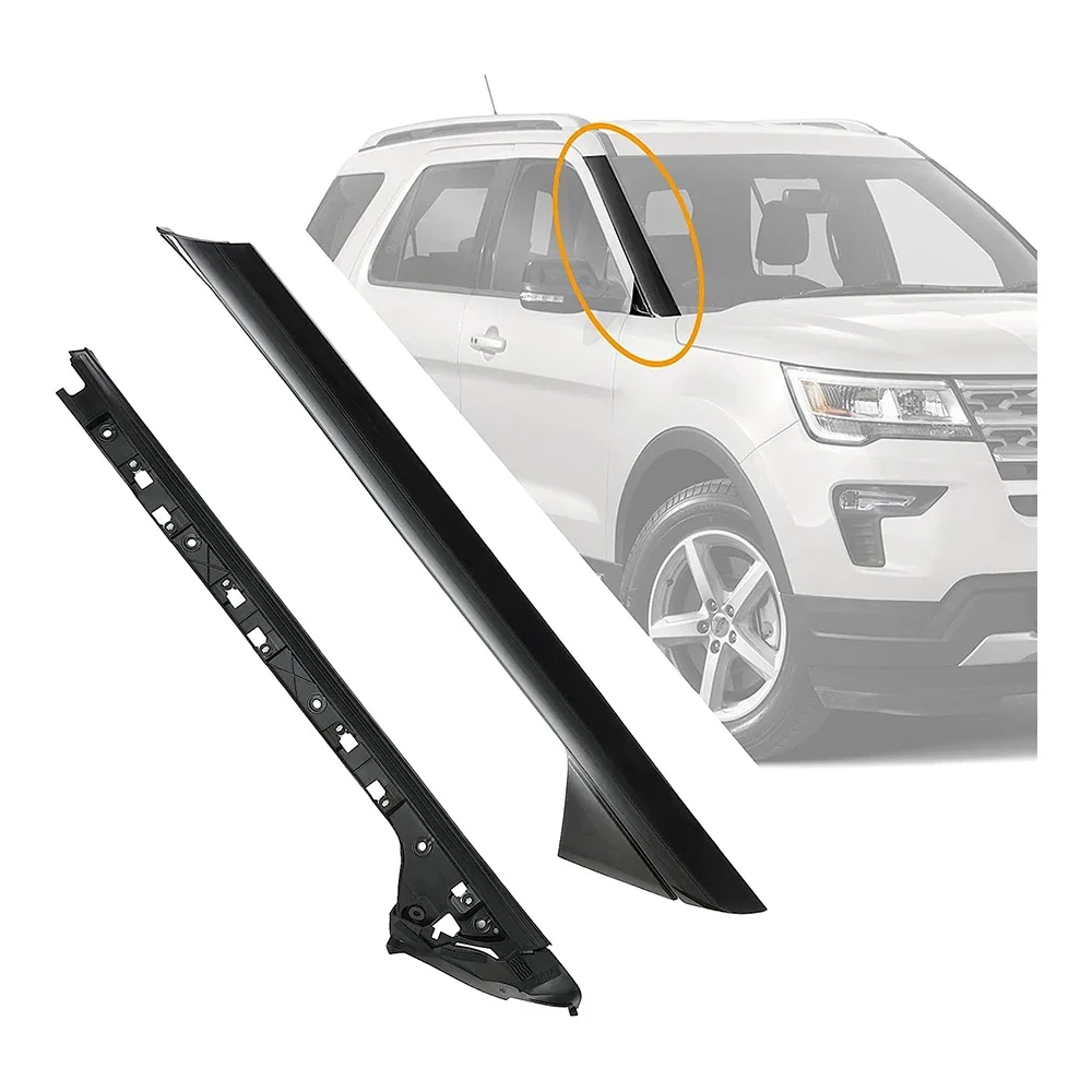 2Pcs Windshield Side Pillar Cover for 2011-2019 Ford Explorer Window Glass Outer Molding Inner Lining Trim Car Window Parts