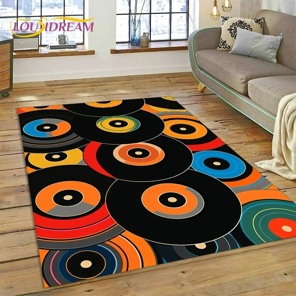 Vinyl Record Music DJ Screen tape Carpet Rug for Bedroom Living Room Home Sofa Decoration,Children Game Large Decor Floor Mat