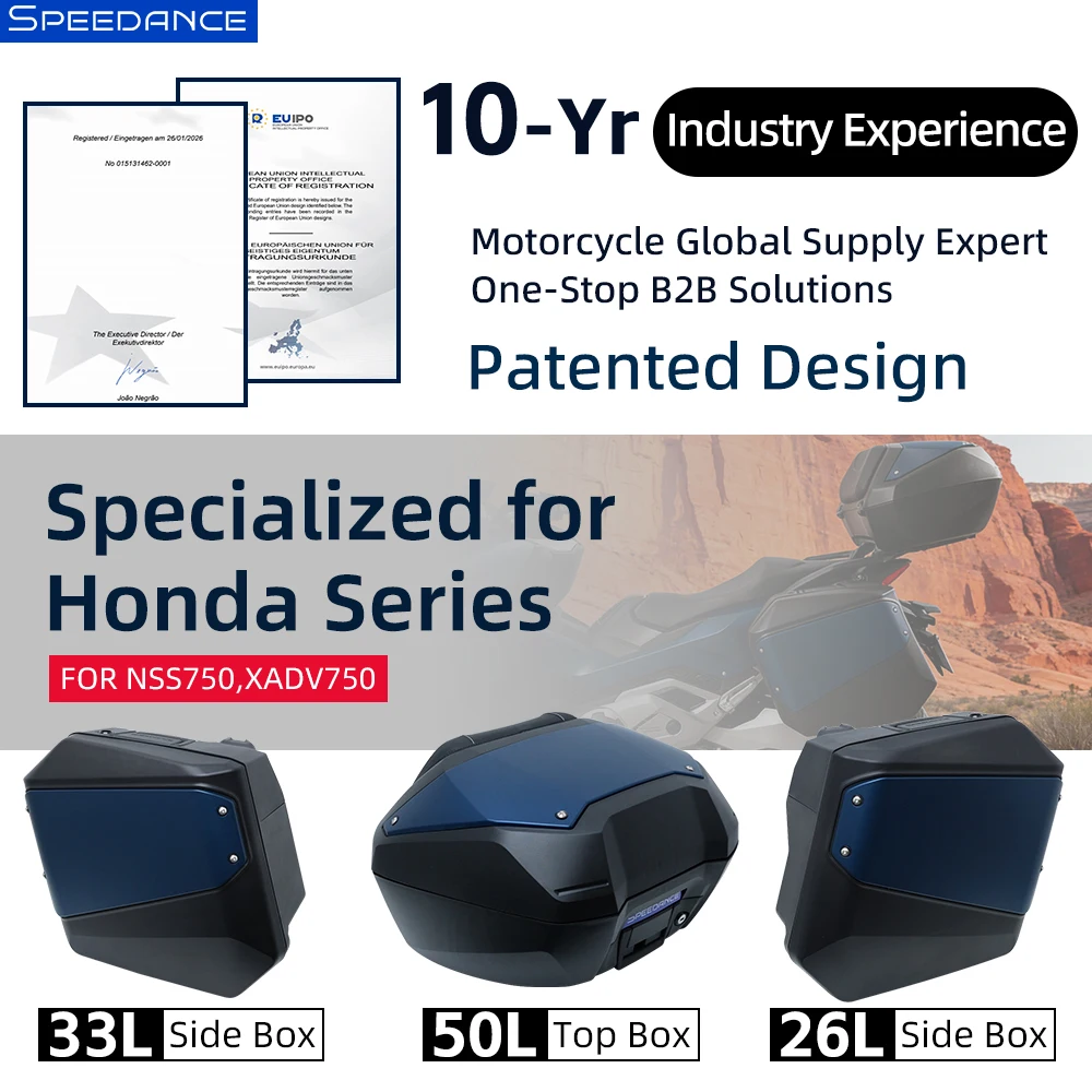 Speedance Motorcycle Top Box Side Cases Luggage Trunk For Honda NSS750 Original Hole Position Installationpeedancence