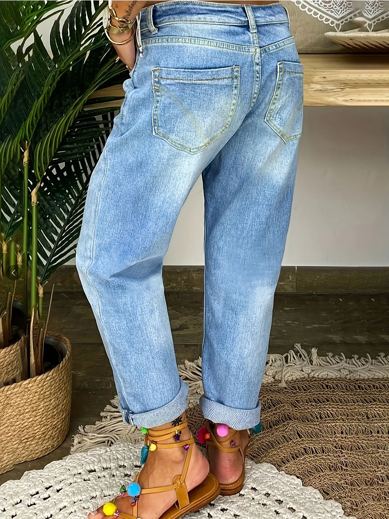 حجم كبير 5XL 4XL الصدر تصميم ثقب مستقيم الجينز المرأة الخريف والشتاء جديد ارتفاع الخصر تصميم موضة فضفاض بنطال ملاصق للجسم