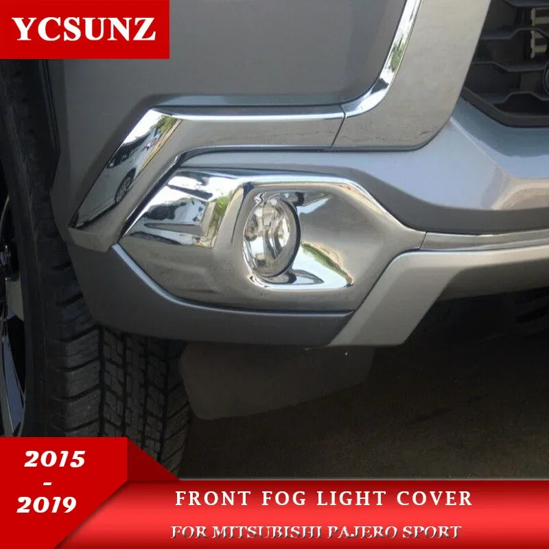 Front Fog Light Cover For Mitsubishi Montero Pajero Sport 2015 2016 2017 2018 2019 Car Front Fog Lamp Trim Accessories