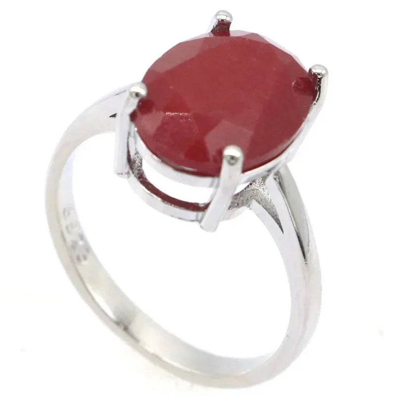 3.6g Customized 925 SOLID STERLING SILVER Rings Real Green Emerald Real Blue Sapphire Red Ruby Many Sizes 5-11 - view 2