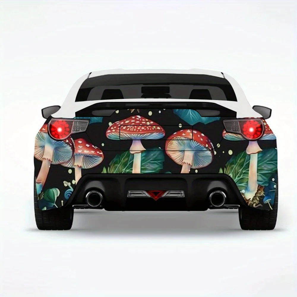 

Magic Mushroom Forest Pattern Car StickerVinyl Decal for Car Rear, Waterproof Self-Adhesive Vinyl Stickers for Vehicle Tail & Bu