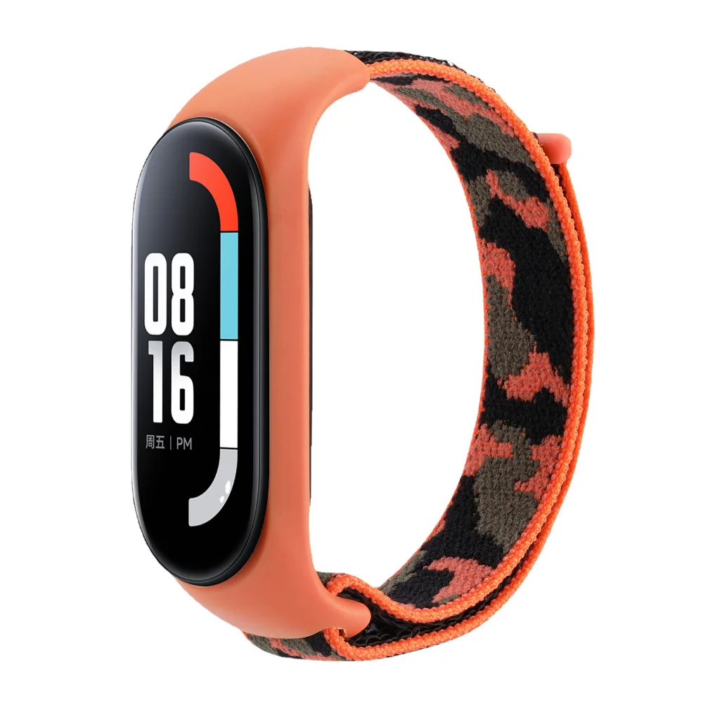 Correa de nailon de camuflaje para Xiaomi Mi Band 7, 6, 5, 4, 3, correa de bucle para reloj inteligente