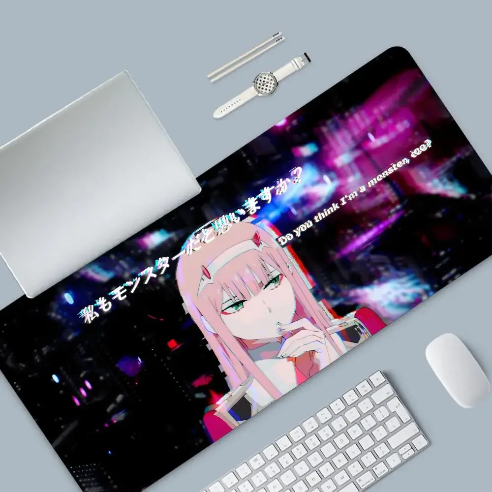 Darling in The Franxx 02 Mousepad High Quality Computer Accessories Large Gaming Mouse Keyboard Mat LockEdge Thickened Desk Pad