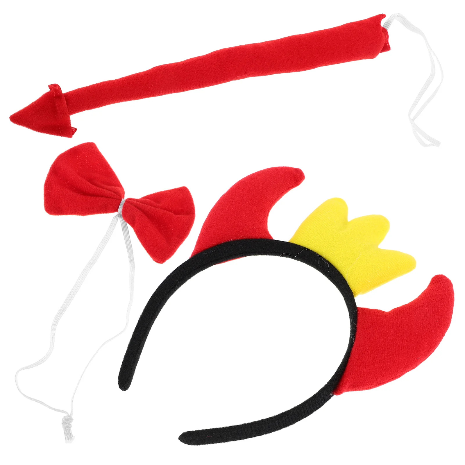 1세트 황소 뿔 머리띠 악마 뿔과 꼬리 코스튬 키트 할로윈 가면 파티 코스프레 카니발 액세서리 세트