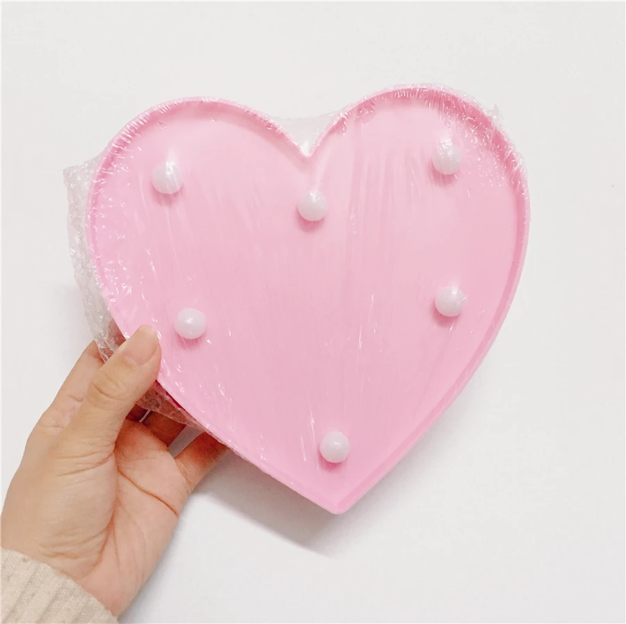 decorative wall lighting bedside lamp Red Pink heart led lamp 3D children night light girls gifts Bedroom decoration lighting