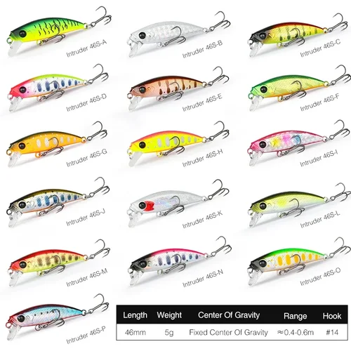 TSURINOYA 46S señuelo de pesca de pececillo que se hunde intrusión 46mm 5g trucha Artificial Ajing Stream Lake Jerkbait Rockfishing cebos duros