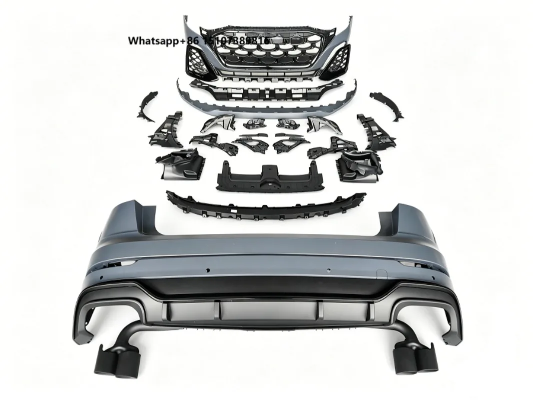 Car 17-23 Q8 Old to New Facelift 2024 Q8 Style Front Rear Bumper Cover Body Kits for Q8 2017 -2023 Front Rear Bumper Kits